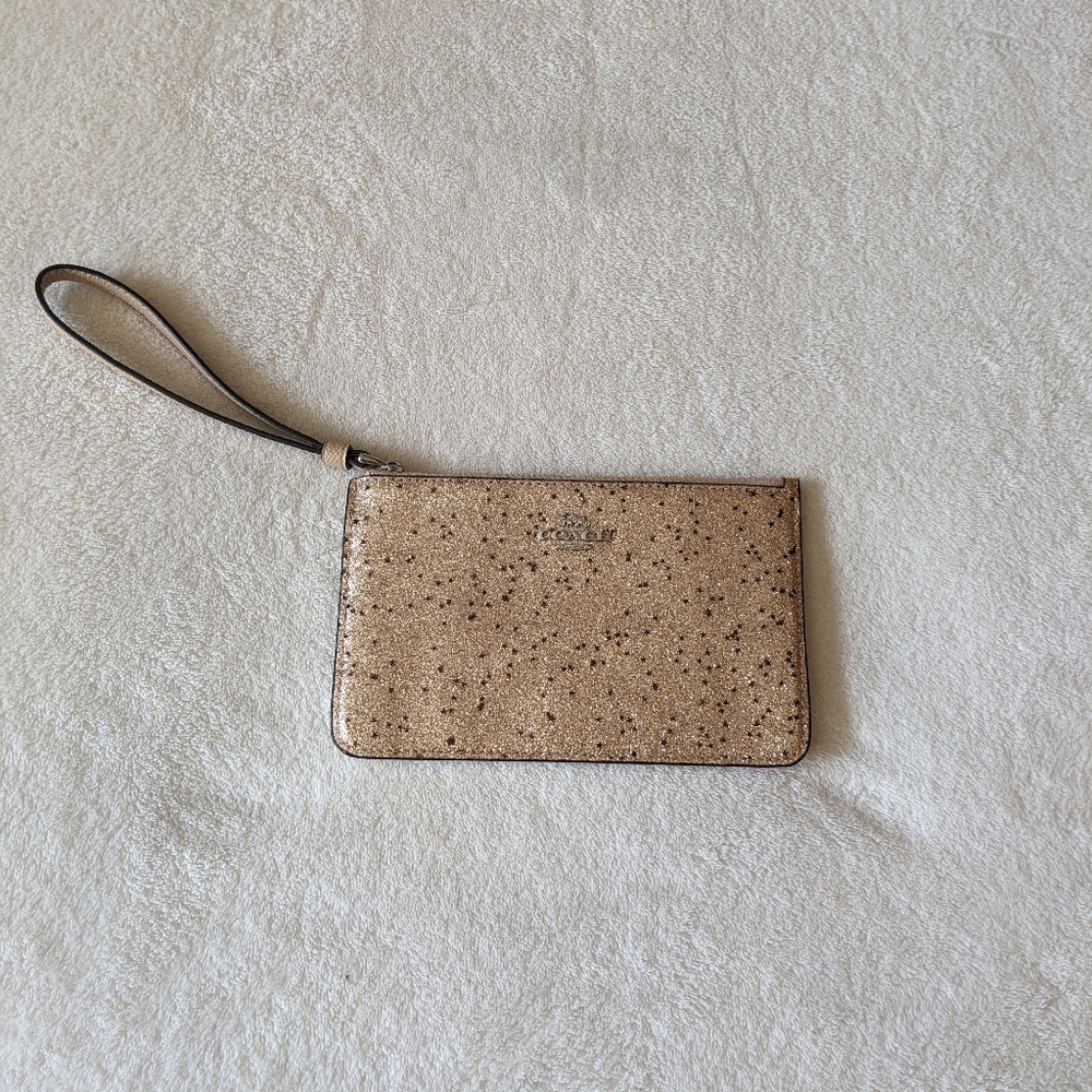 NWOT Coach Wristlet Rose Gold Sparkle